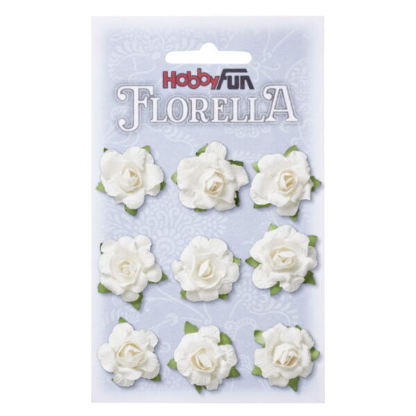 Florella - Flor Papel Branca 3cm.- 9un.