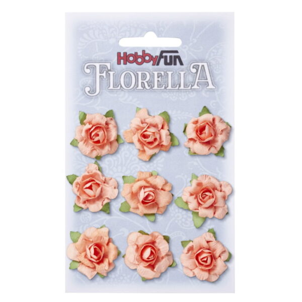 Florella - Flor Papel Pêssego 3cm.- 9un.