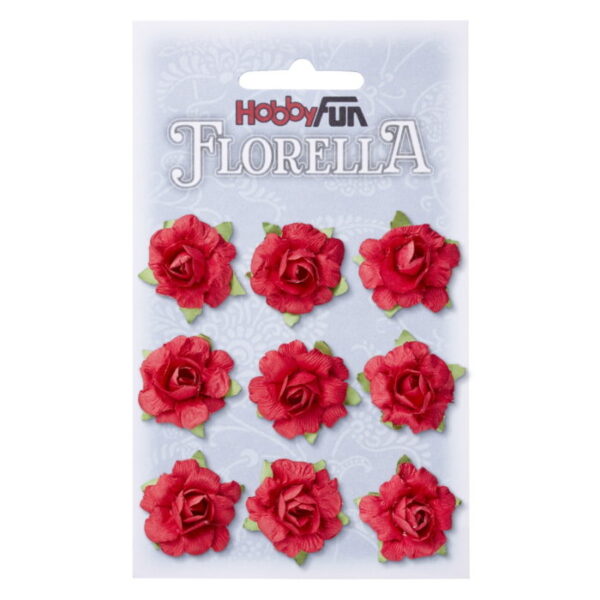 Florella - Flor Papel Vermelho 3cm.- 9un.