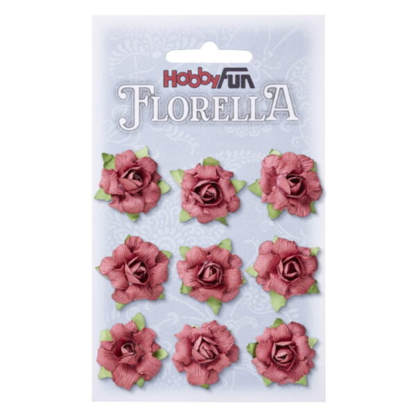 Florella - Flor Papel Bordeaux 3cm.- 9un.