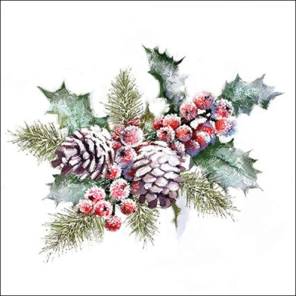 Guardanapo Holly and Berries 33x33