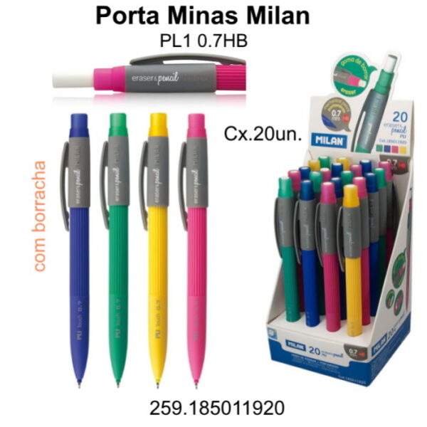 Porta Minas Capsule 0.7mm Milan Exp. 20un.