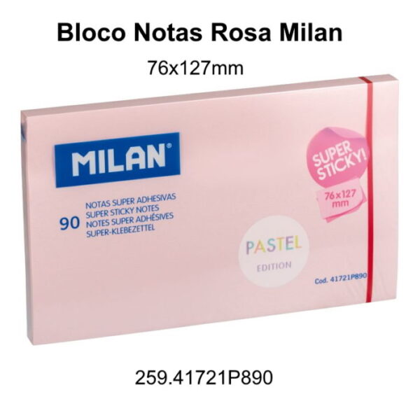 Bloco Notas Adesivo Rosa Pastel 76x127mm
