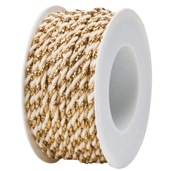 Fita Goldina Glittercord Gold/Cream 3mm X 25Mts.