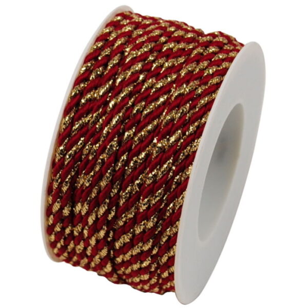 Fita Goldina Glittercord Gold/Red 3mm X 25Mts.