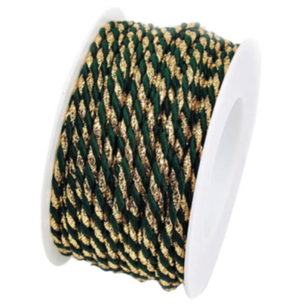 Fita Goldina Glittercord Gold/Green 3mm X 25Mts.