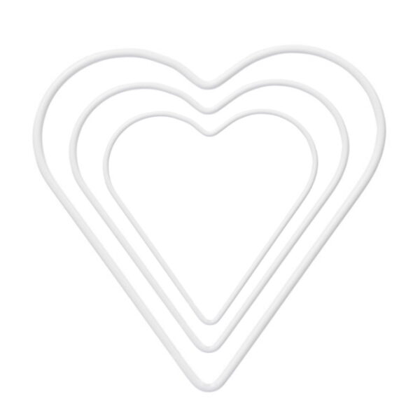 Coração Metálico Branco ( Clique p/ ver Tamanhos)