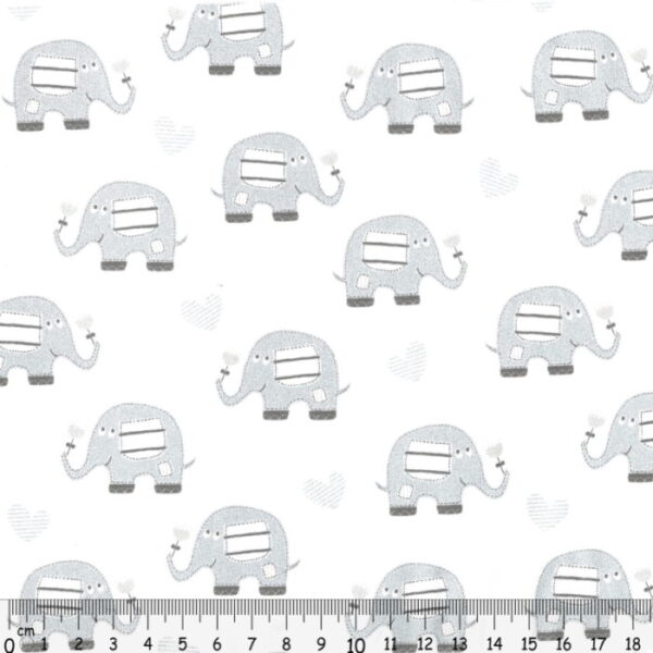 Tecido Algodão Baby Shower Cinza 1.50Mts.