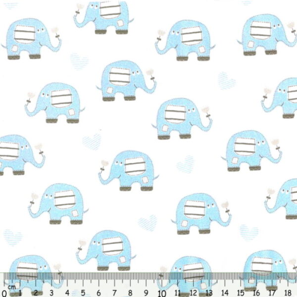 Tecido Algodão Baby Shower Azul 1.50Mts.