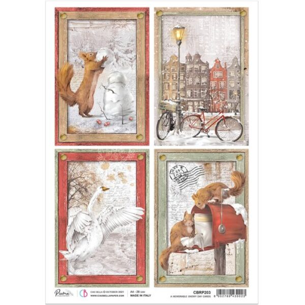 Papel Arroz Memorable Snowy Day Cards A-4