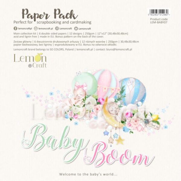 Bloco Scrapbook Baby Boom 30x30