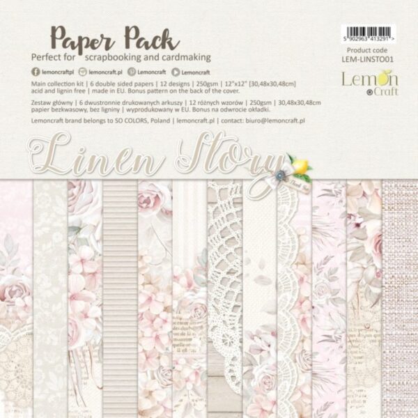 Bloco Scrapbook Linen Story 30x30
