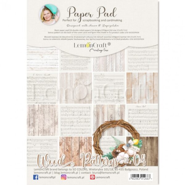 Bloco Scrapbook Wood Patterns 21x29