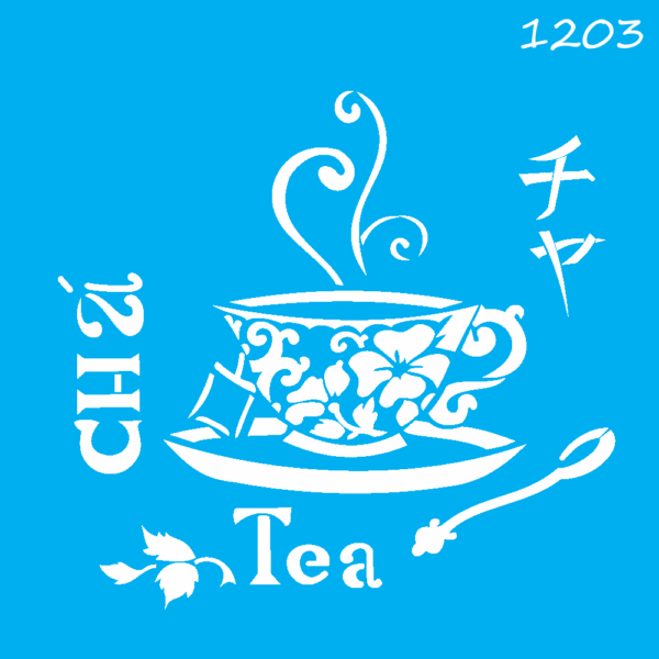 Stencil Opa 10x10 Xícara Estampada