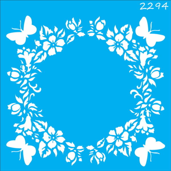 Stencil Opa 30.5x30.5 Mandala Borbolertas Florais