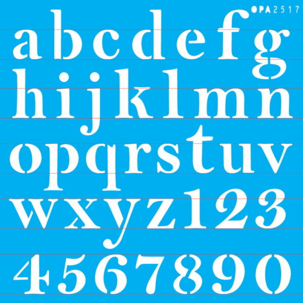 Stencil Opa 30.5x30.5 Alfabeto Reto Minúsculo