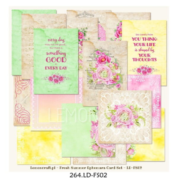 Bloco Scrapbook Fresh Summer Ephemera  100x150 e 135x135mm