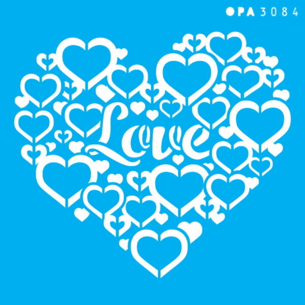 Stencil Opa 14x14 Coração Love