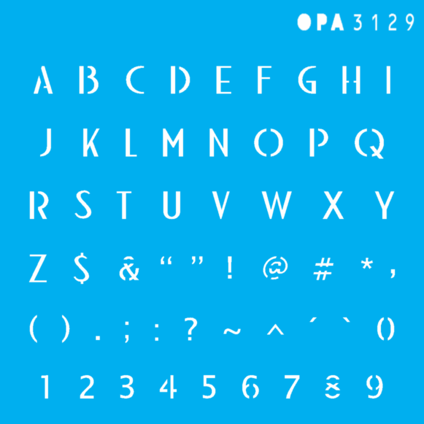 Stencil Opa 10x10 Alfabeto Micro Maiúsculo 6mm