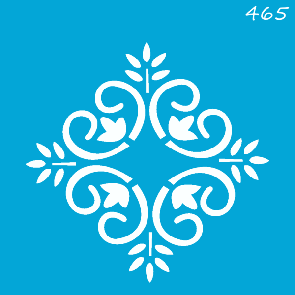 Stencil Opa 10x10 Medalhão Tulipa