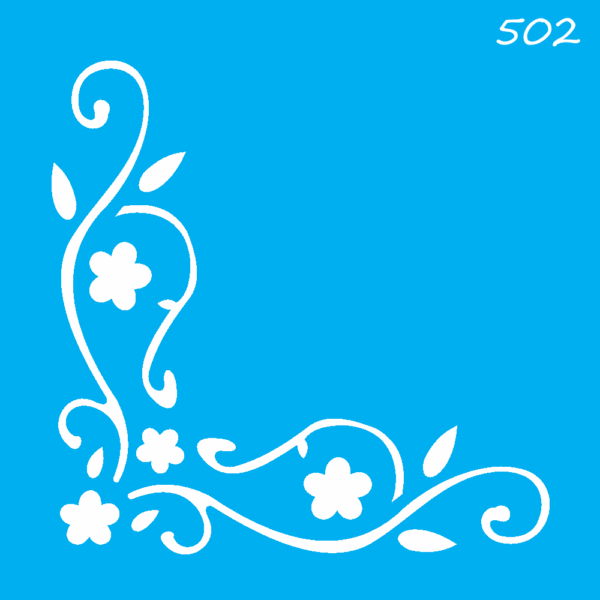 Stencil Opa 10x10 Cantoneira Folhas