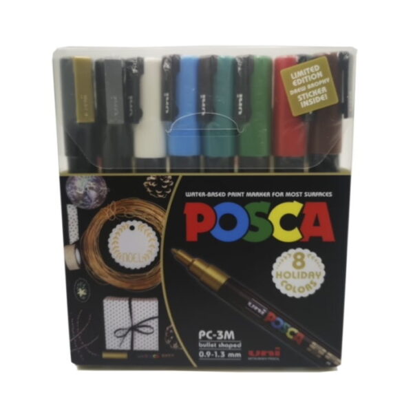 Carteira c/ 8 Marcadores Posca PC3M Soft Colours