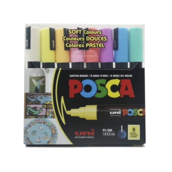 Carteira c/ 8 Marcadores Posca PC5M Sortido