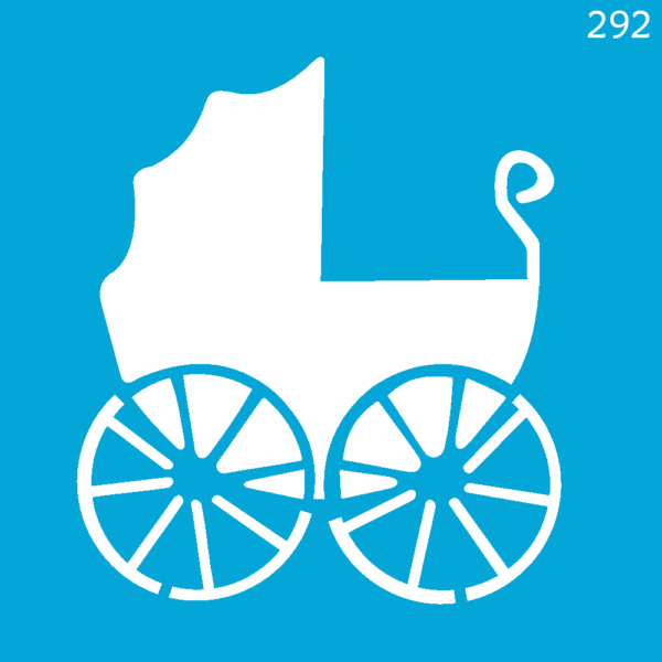 Stencil Opa 10x10 Infantil Carrinho Bebe