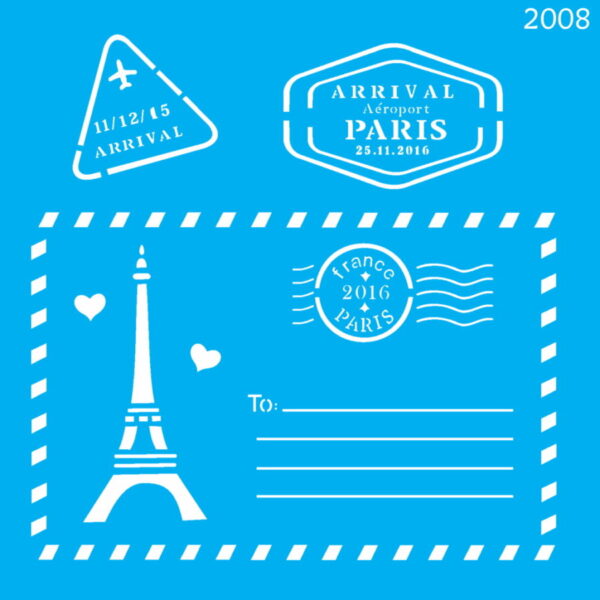 Stencil Opa 14x14 Cartão Postal Paris