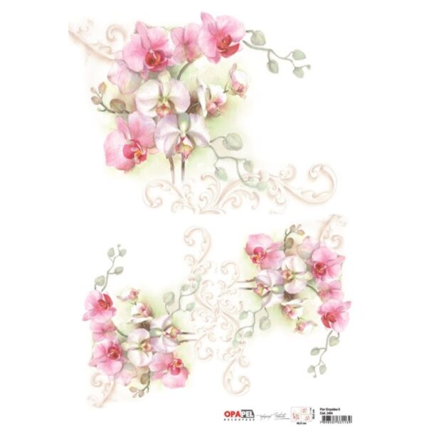 Papel Scrap Flor Orquídea II 300x450mm