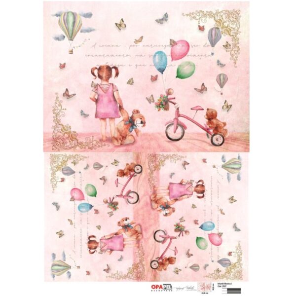 Papel Scrap Infantil Menina I  300x450mm