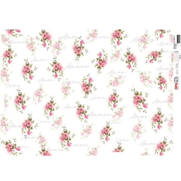 Papel Scrap Estampa Flores Micro III 300x450mm