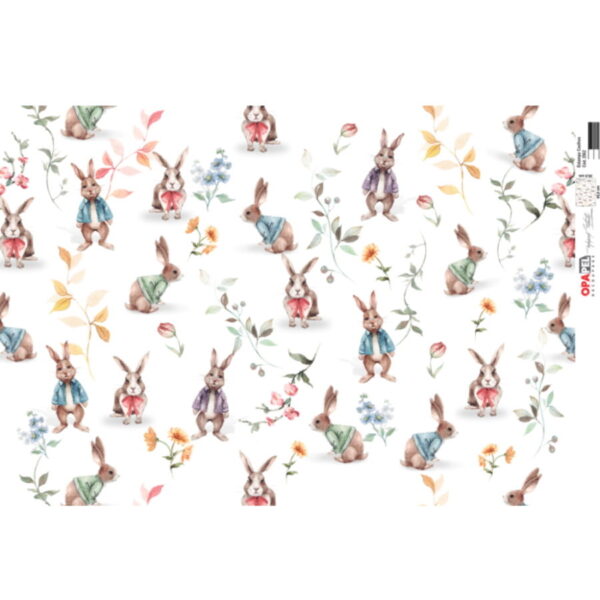Papel Scrap Coelhos Estampas 300x450mm