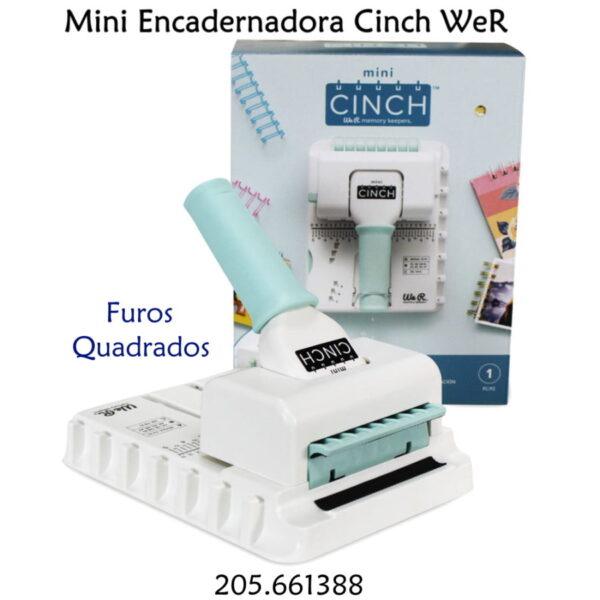 Máquina p/ Encadernação Mini Cinch - Furos Quadrados