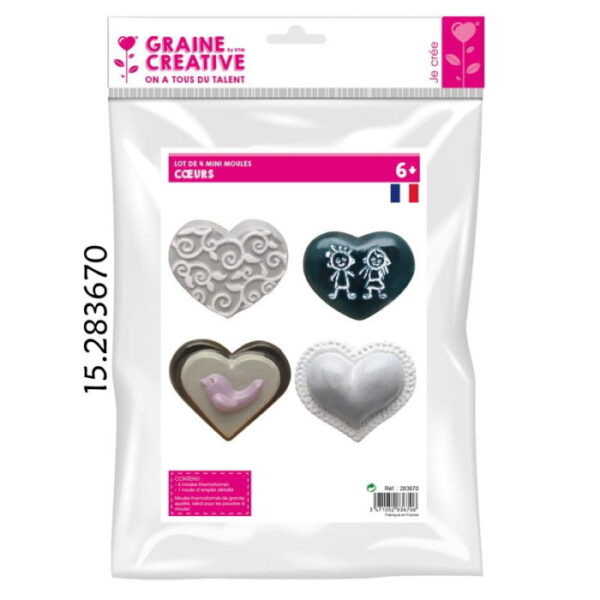 Molde Graine Creative 4 Corações ~60mm