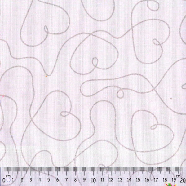 Tecido Algodão Hearts c/ Glitter Rosa Bebe 1.50Mts.