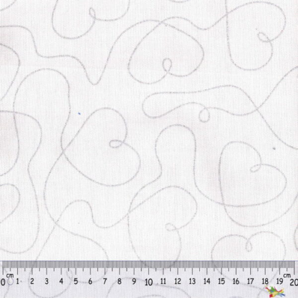 Tecido Algodão Hearts c/ Glitter Branco 1.50Mts.