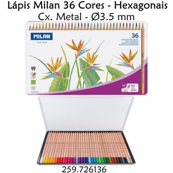 Lápis Cor Milan - 36 Cores