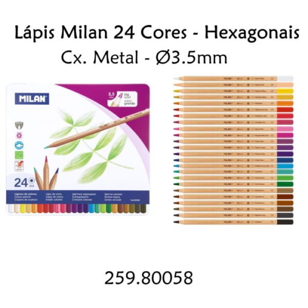 Lápis Cor Milan - 24 Cores