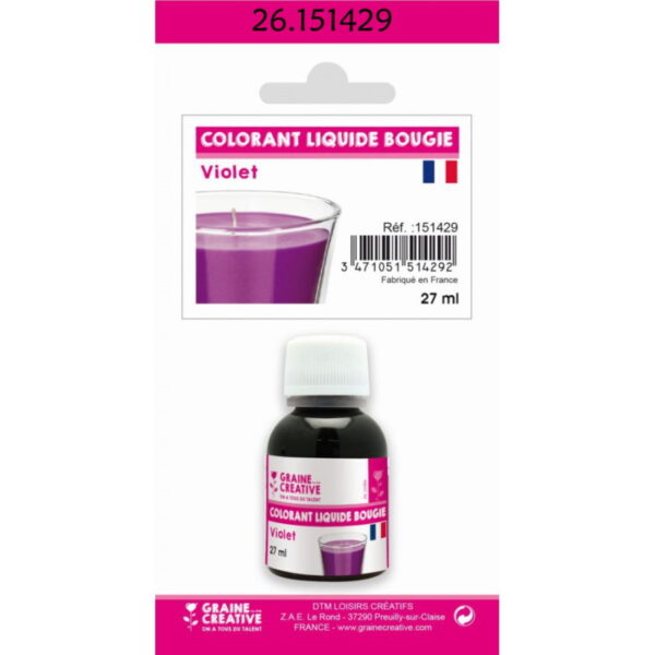 Corante Líquido Violeta p/ Vela 27ml