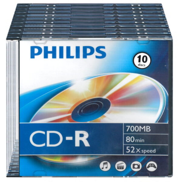 CD-R Philips 700Mb Slim Pack10 un.