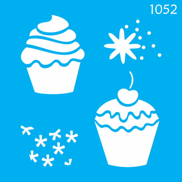 Stencil Opa 14x14 Cupcakes