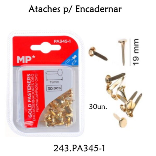 Ataches p/ Encadernar Dourados  (30un.)