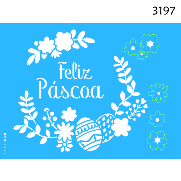 Stencil Opa 15x20 Feliz Páscoa II
