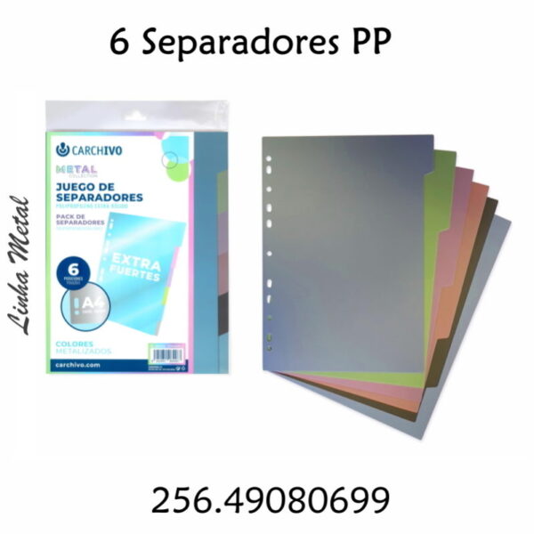 6 Separadores PP Linha Metal