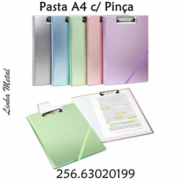 Pasta A4 c/ Pinça Linha Metal