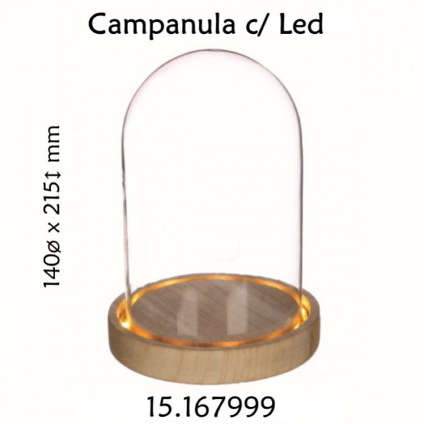 Campânula c/ Luz Led 215↕ x 140ø mm