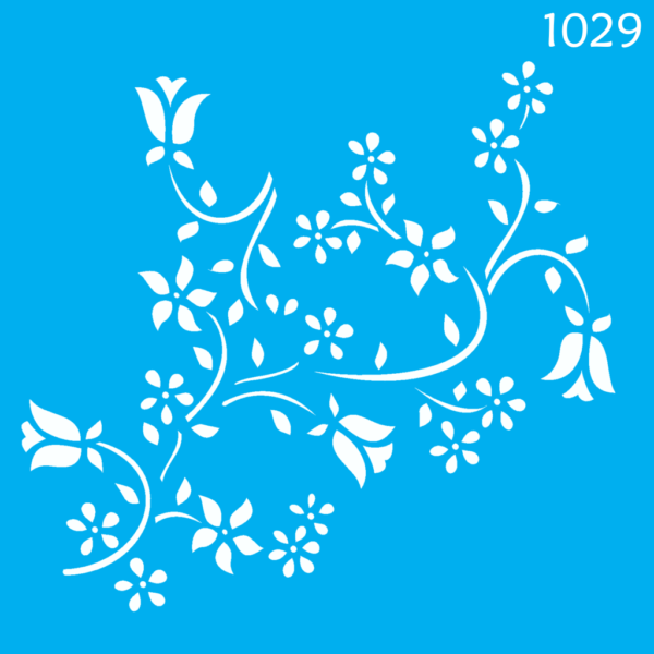 Stencil Opa 14x14 Simples Flores Tulipas