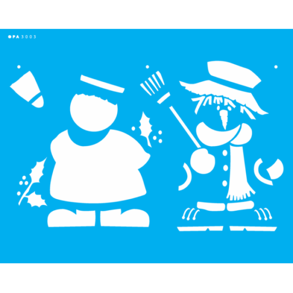 Stencil Opa 20X25 Boneco de Neve II