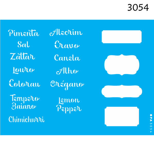 Stencil Opa 15x20  Tag Temperos I